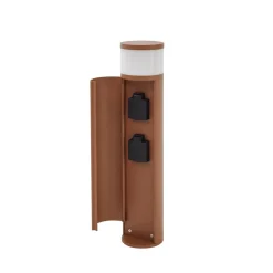 sokkellampe Corban, rust, dør, stikkontakter, G9, IP44^Lucande Discount