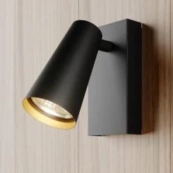 spotlight Angelina, sort/guld, metal, 1 lyskilde.^Lucande