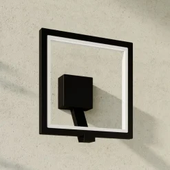 Lucande Square LED-væglampe, antracit, metal, IP65
