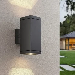 Lucande Stani udendørs væglampe, E27, 2 lyskilder