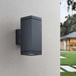 Lucande Stani udendørs væglampe, E27, 2 lyskilder