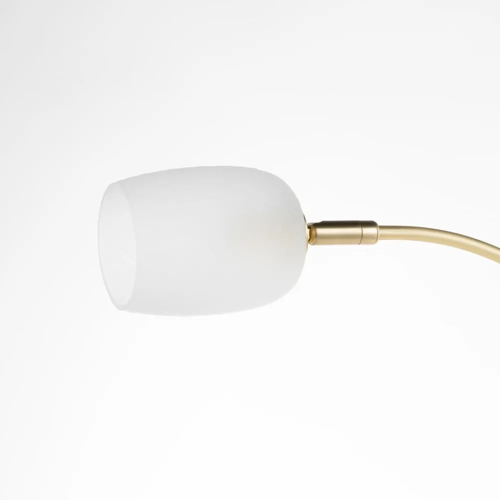 Lucande Gulvlamper|Gulvlamper>Taylan gulvlampe af jern, glasskærm