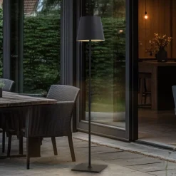 Lucande Terrassebelysning>terrasselampe Andrei, grå, 150 cm høj, IP54, E27