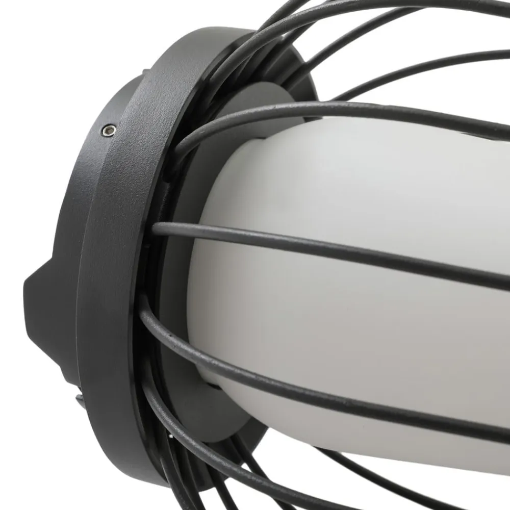 Lucande terrasselampe Chandan, 32,1 cm, sort, aluminium