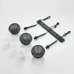 Lucande Tetira hængelampe, 3 lyskilder, lang, sort