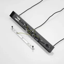 Lucande Tetira hængelampe, 3 lyskilder, lang, sort