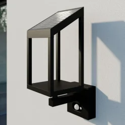 Lucande Timeo LED-udendørs væglampe med solcelle