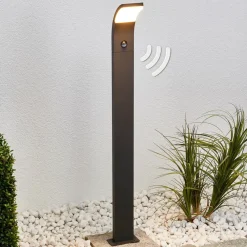 Timm LED-vejlampe, sensor, 100 cm, antracit, IP54^Lucande Outlet