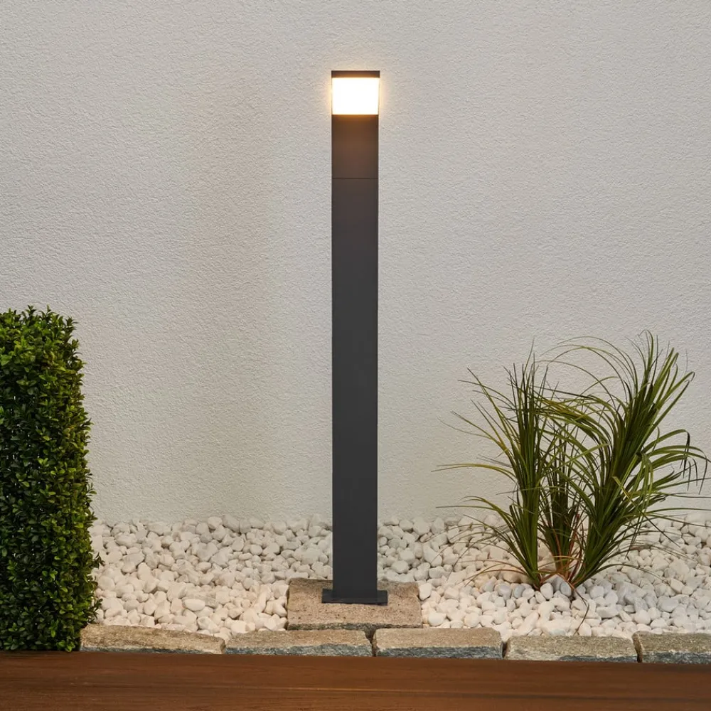 Lucande Timm LED-vejlampe, 100 cm, antracit, metal, IP54
