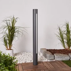 Lucande Tomas LED-vejlampe, 75 cm, mørkegrå, IP54