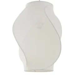 Lucande Tovina hængelampe, tekstil, hvid, Ø35cm