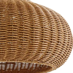 udendørs hængelampe Taniola, 3 lyskilder, beige, rattan, IP44^Lucande New