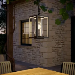 Lucande udendørs hængelampe Ferda, 25 cm, antracit, IP44