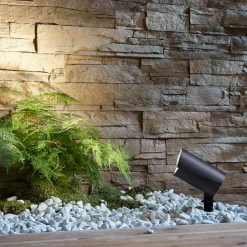 udendørs LED-spot Anton, jordspyd, antracit, metal^Lucande Clearance