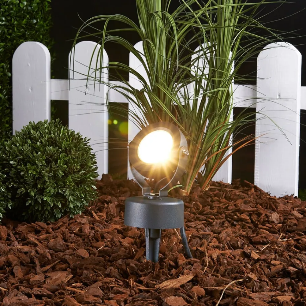 Lucande Terrassebelysning|Udendørs Spot>udendørs LED-spot Gavin, 33 cm, antracit, aluminium