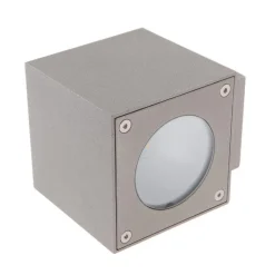 Lucande udendørs LED-væglampe Jarno, sølv, metal, 9 cm