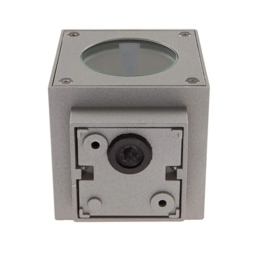 Lucande udendørs LED-væglampe Jarno, sølv, metal, 9 cm