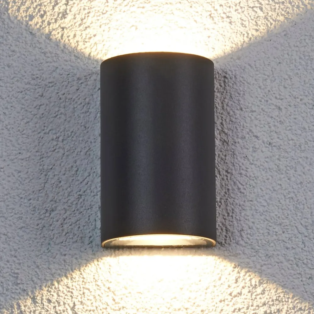 udendørs LED-væglampe Jale, 16 cm, antracit, aluminium^Lucande Outlet