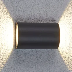 udendørs LED-væglampe Jale, 16 cm, antracit, aluminium^Lucande Outlet