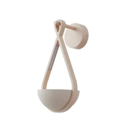 Lucande udendørs LED-væglampe Florka, beton, blomsterkurv, IP54