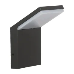 Lucande udendørs LED-væglampe Nevio, 17 cm, antracit, aluminium