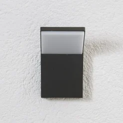 Lucande udendørs LED-væglampe Nevio, 17 cm, antracit, aluminium
