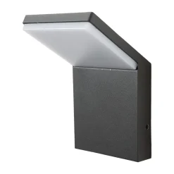 Lucande udendørs LED-væglampe Nevio, 17 cm, antracit, aluminium