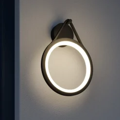 Lucande udendørs LED-væglampe Mirco, 30 cm, sort, IP65