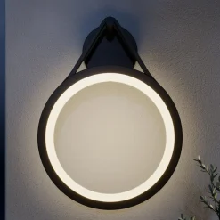 Lucande udendørs LED-væglampe Mirco, 30 cm, sort, IP65