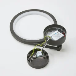 Lucande udendørs LED-væglampe Mirco, 30 cm, sort, IP65