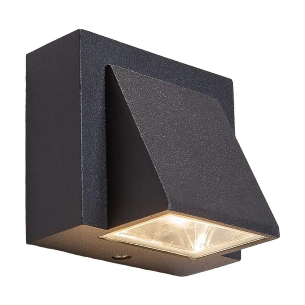 Lucande Væglamper>udendørs LED-væglampe Marik, antracit, metal, IP54