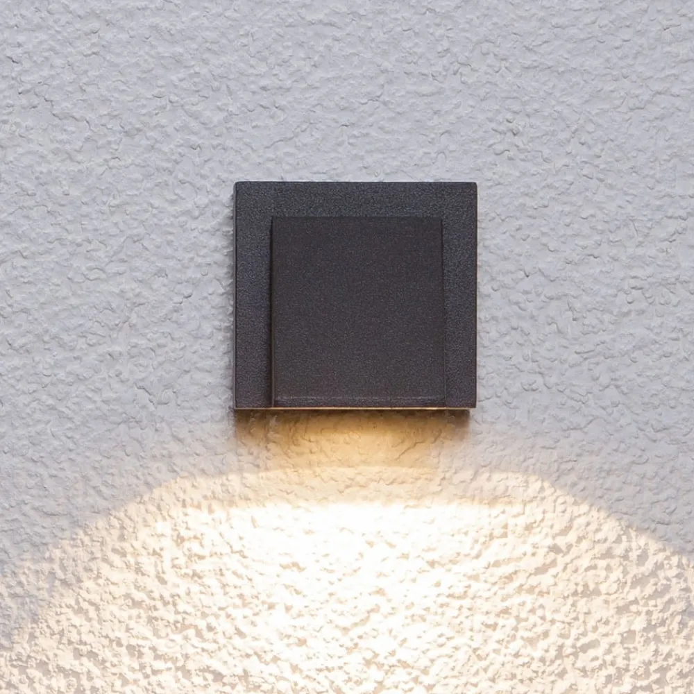 Lucande Væglamper>udendørs LED-væglampe Marik, antracit, metal, IP54