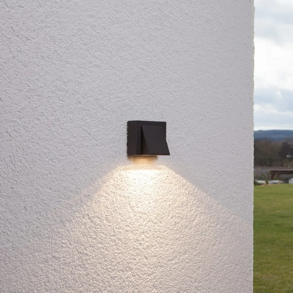 Lucande Væglamper>udendørs LED-væglampe Marik, antracit, metal, IP54