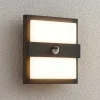 Lucande Væglamper>udendørs LED-væglampe Gylfi, 20 cm, sort, sensor