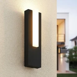 Lucande udendørs LED-væglampe Virgalia, 31 cm, antracit, IP65