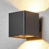 Lucande udendørs LED-væglampe Aaron, antracit, IP54, op/ned