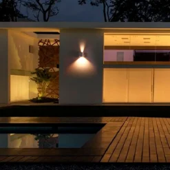 Lucande udendørs LED-væglampe Aaron, antracit, IP54, op/ned