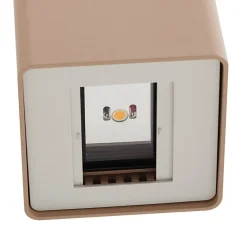 Lucande udendørs LED-væglampe Aaron, beige, IP54, op/ned