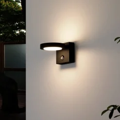 udendørs LED-væglampe Belna, metal, sensor, IP54^Lucande Outlet