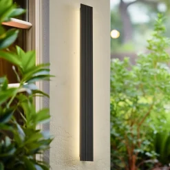 udendørs LED-væglampe Melira, højde 100 cm, antracit^Lucande