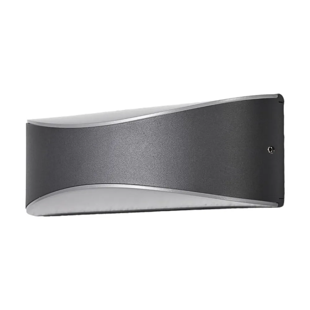 udendørs LED-væglampe Akira, antracit, metal, 23 cm^Lucande New