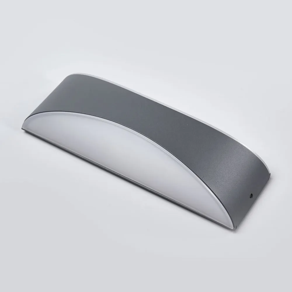 udendørs LED-væglampe Akira, antracit, metal, 23 cm^Lucande New