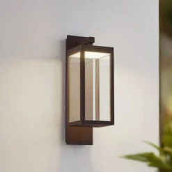 Lucande Terrassebelysning|Væglamper>udendørs LED-væglampe Ferdinand, rust, metal, IP54