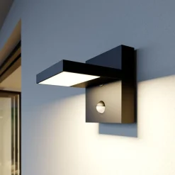 Lucande Væglampe Med Sensor|Terrassebelysning>udendørs LED-væglampe Silvan, antracit, sensor, IP54