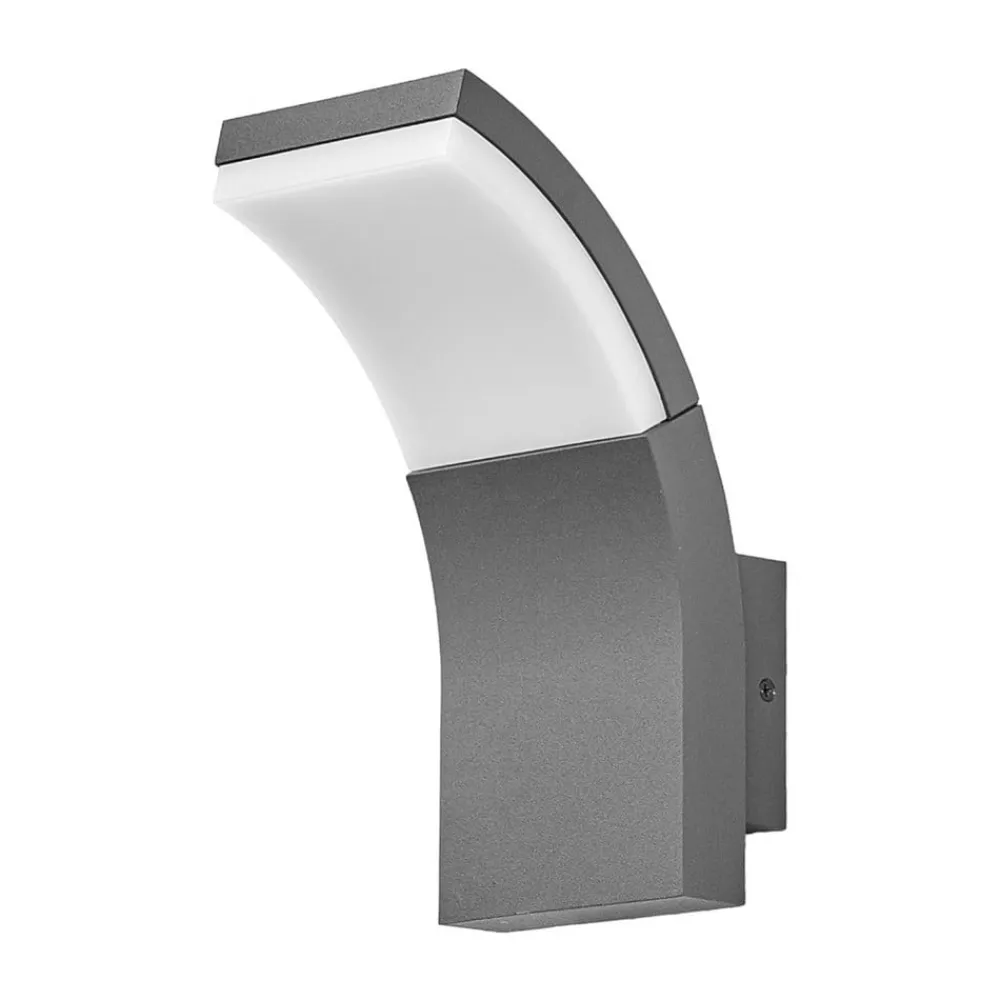 Lucande Terrassebelysning|Væglamper>udendørs LED-væglampe Timm, 20 cm, antracit, IP54