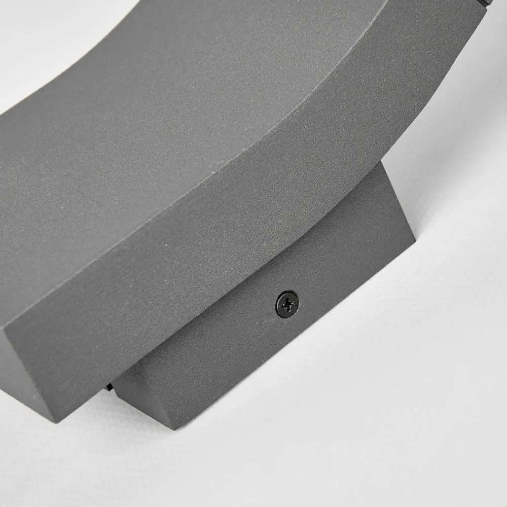 Lucande Terrassebelysning|Væglamper>udendørs LED-væglampe Timm, 20 cm, antracit, IP54