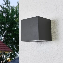 Lucande udendørs LED-væglampe Merjem, 12 cm, ned, IP54