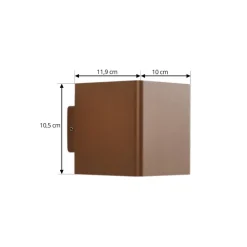 Lucande udendørs LED-væglampe Aaron, brun, IP54, op/ned