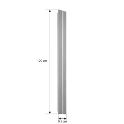 Lucande udendørs LED-væglampe Melira, længde 100 cm, grå