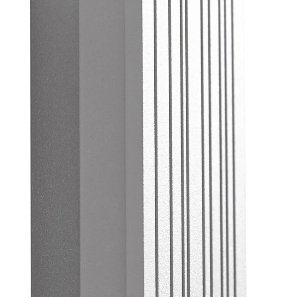 Lucande udendørs LED-væglampe Melira, længde 100 cm, grå